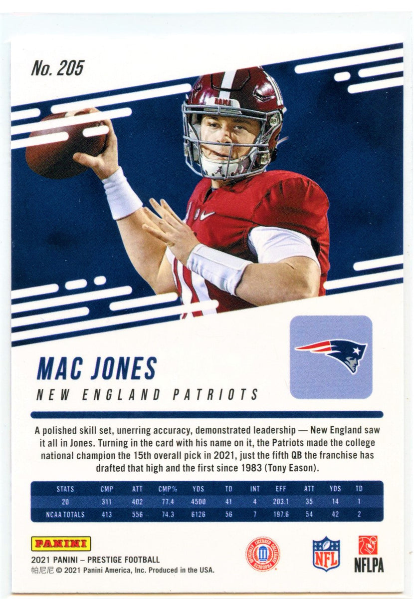 Mac Jones RC 2021 Panini Prestige Rookie Patriots CardCollector2