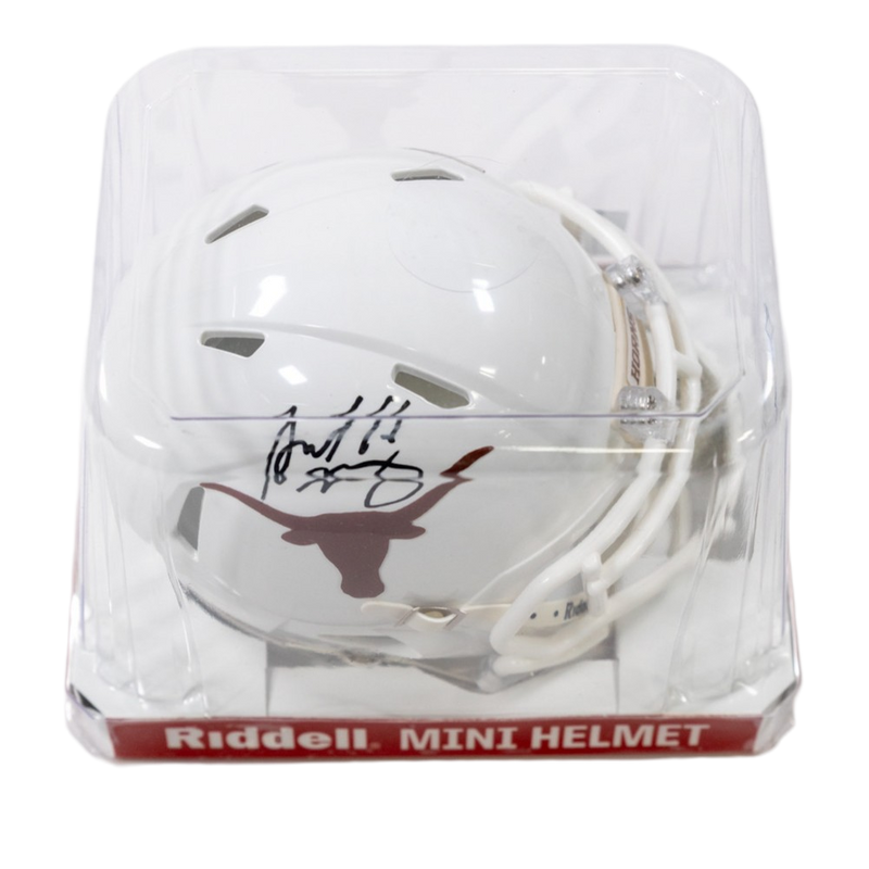 Arch Manning Autographed University of Texas White Mini Speed Replica Helmet-3