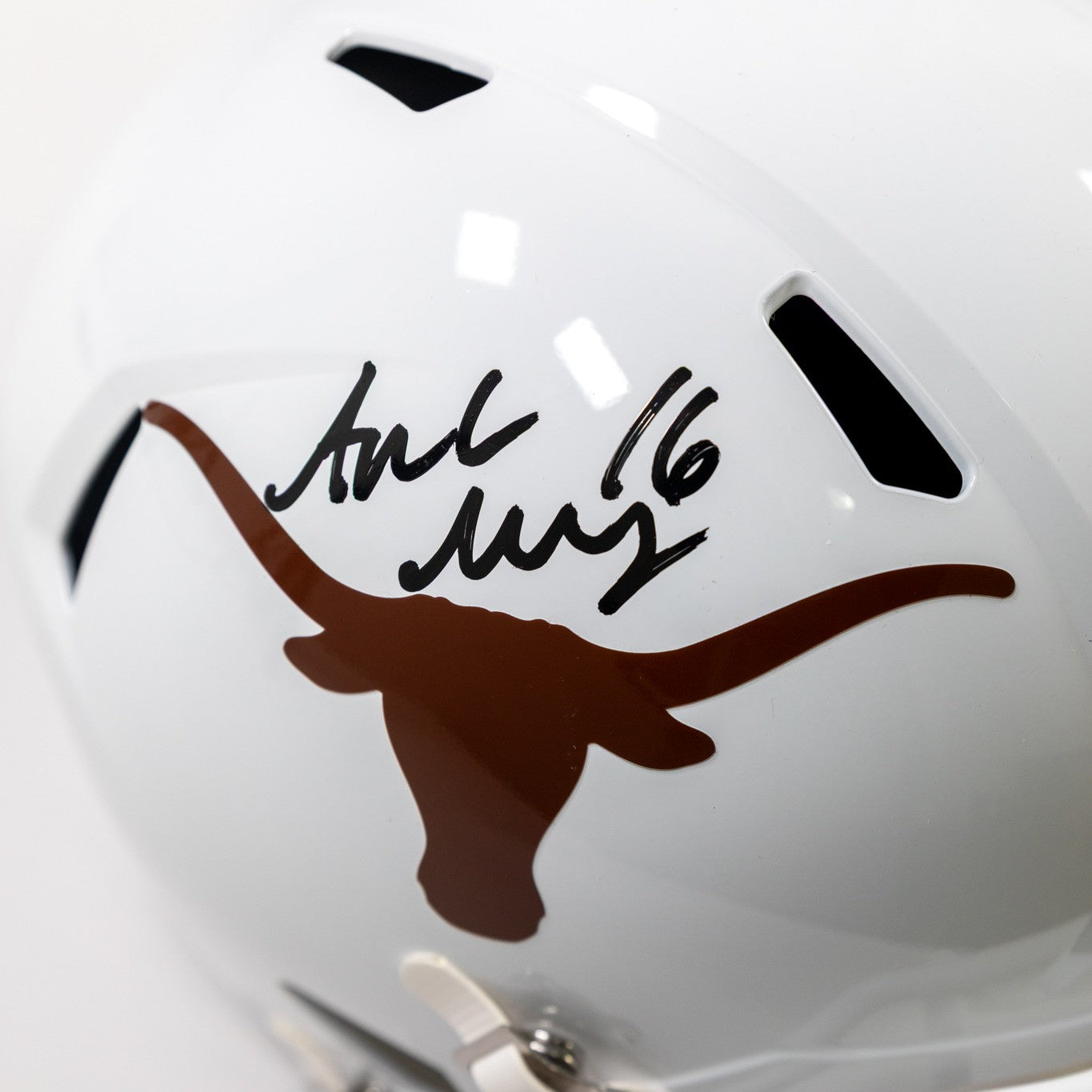 Arch Manning Autographed University of Texas White Mini Speed Replica Helmet-5