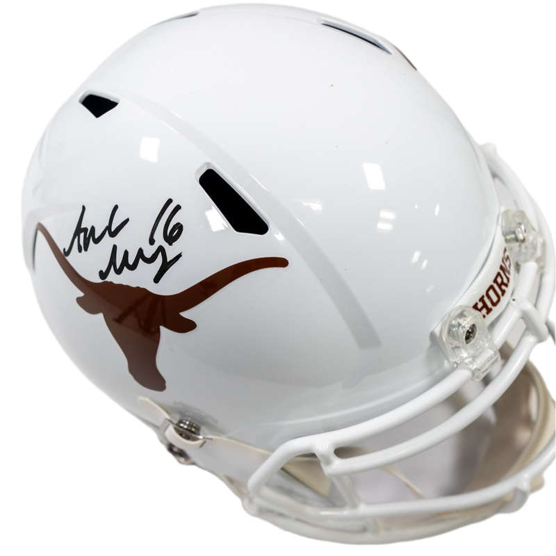 Arch Manning Autographed University of Texas White Mini Speed Replica Helmet-1