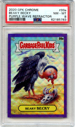 Beaky Becky 2020 Garbage Pail Kids Chrome Purple Wave Refractor #99a PSA 8-1
