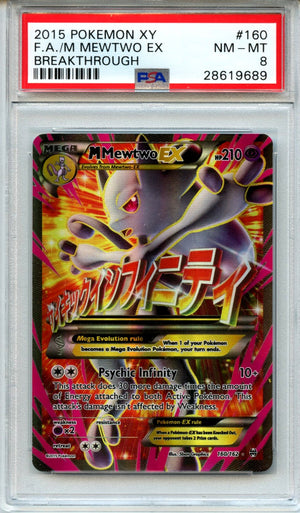 Fa/M Mewtwo Ex 2015 Pokemon Xy Breakthrough Breakthrough #160 PSA 8