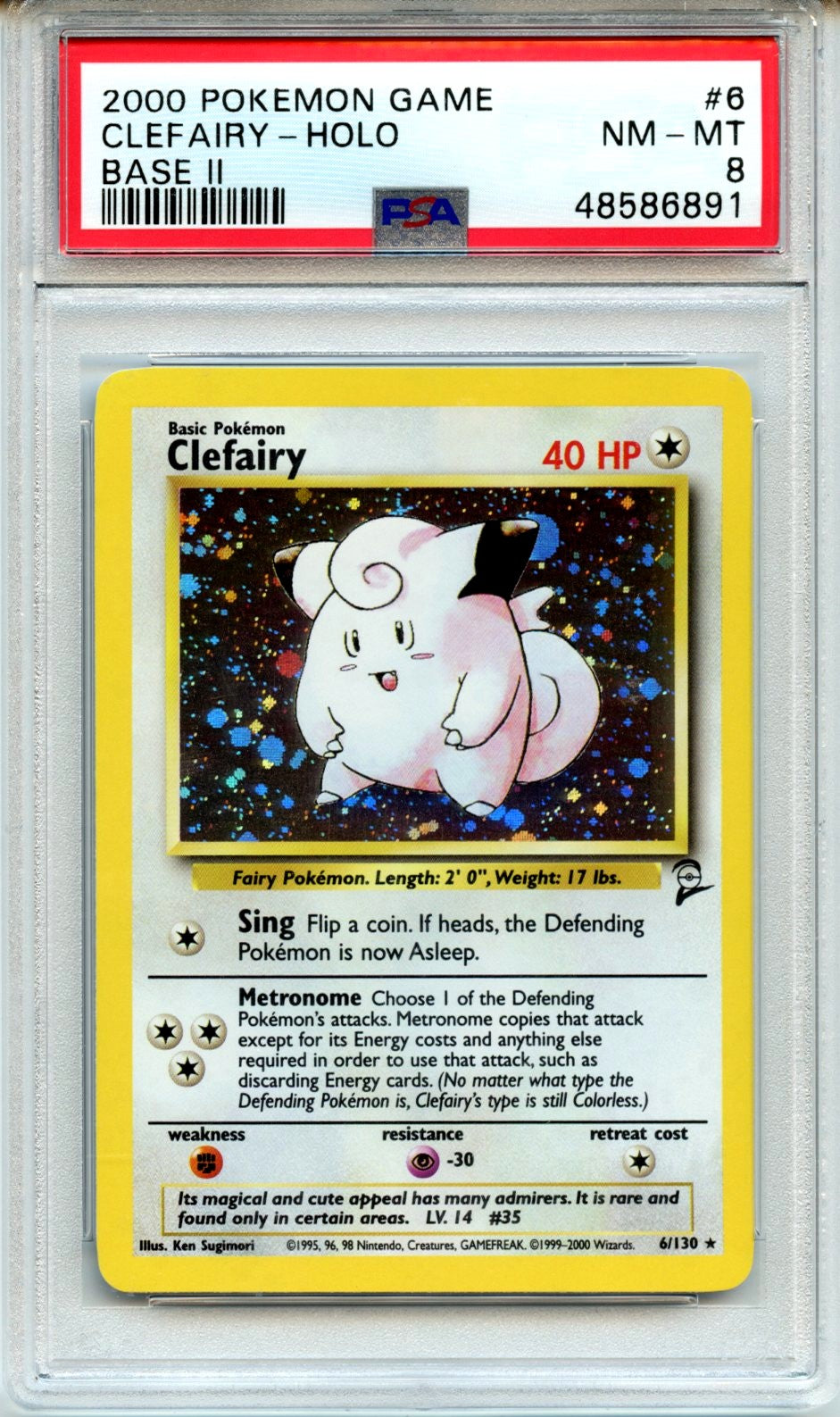 Clefairy-Holo 2000 Pokemon Game Base #6 PSA 8-1