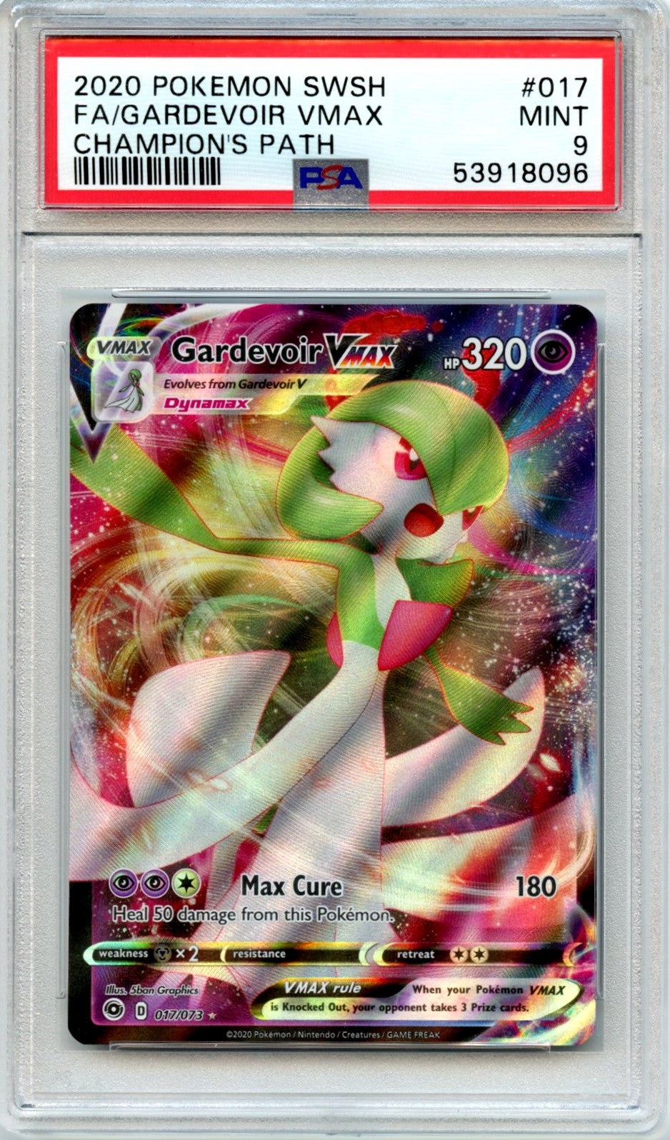 Fa/Gardevoir Vmax 2020 Pokemon Sword & Shield Champion'S Path Champion's Path #017 PSA 9-1