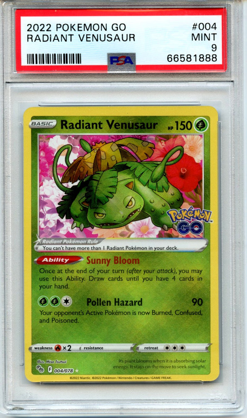 Radiant Venusaur 2022 Pokemon Go #004 PSA 9-1
