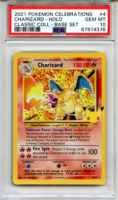 Charizard-Holo 2021 Pokemon Celebrations Classic Collection Base Set #4 PSA 10-1