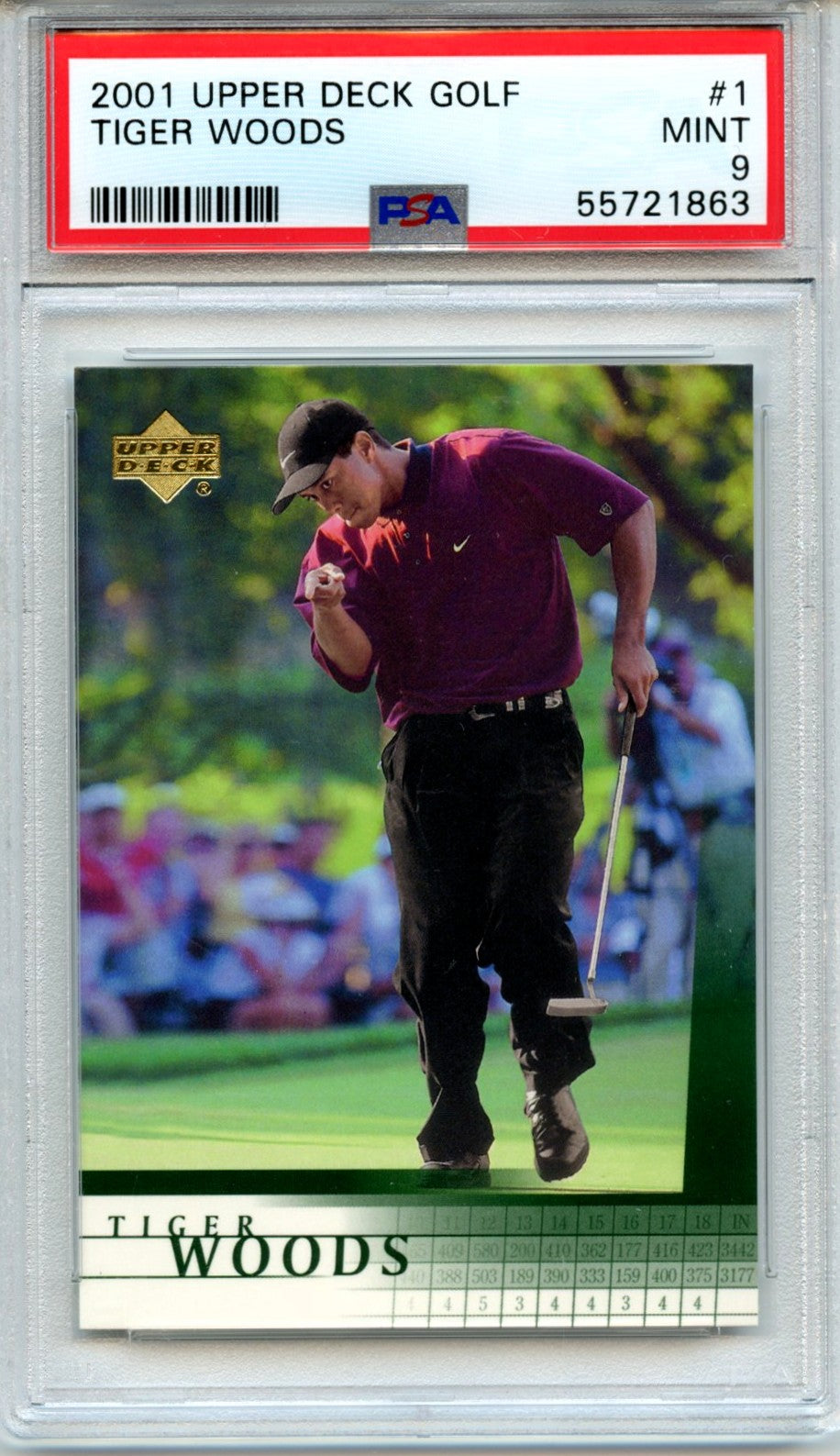 Tiger Woods 2001 Upper Deck Golf #1 PSA 9