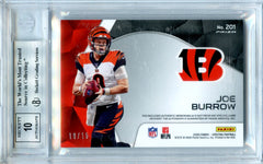 Joe Burrow 2020 Panini Spectra Neon Orange Jersey Auto 10/15 #201-2