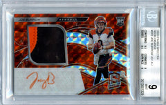 Joe Burrow 2020 Panini Spectra Neon Orange Jersey Auto 10/15 #201-1