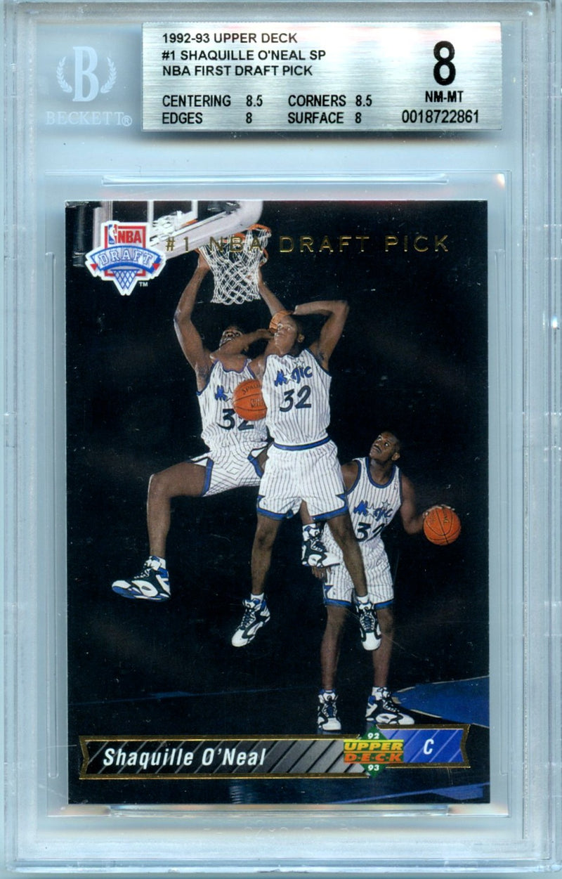 Shaquille O'Neal 1992-93 Upper Deck NBA First Draft Pick #1 BGS 8-1