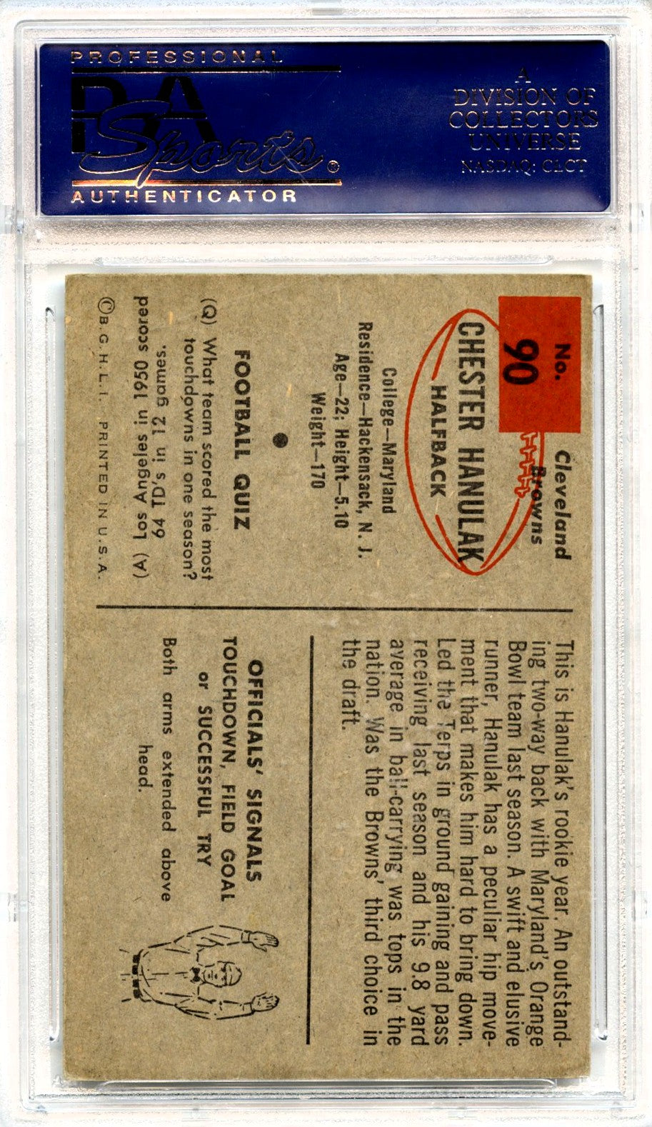 Chester Hanulak 1954 Bowman #90 PSA 4-2