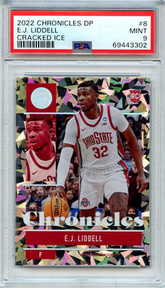 E.J. Liddell 2022 Panini Chronicles Draft Picks Cracked Ice 2/7 #8 PSA 9-1