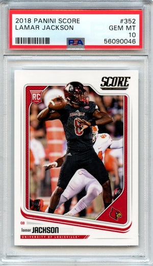 Lamar Jackson 2018 Panini Score Rookie #352 PSA 10