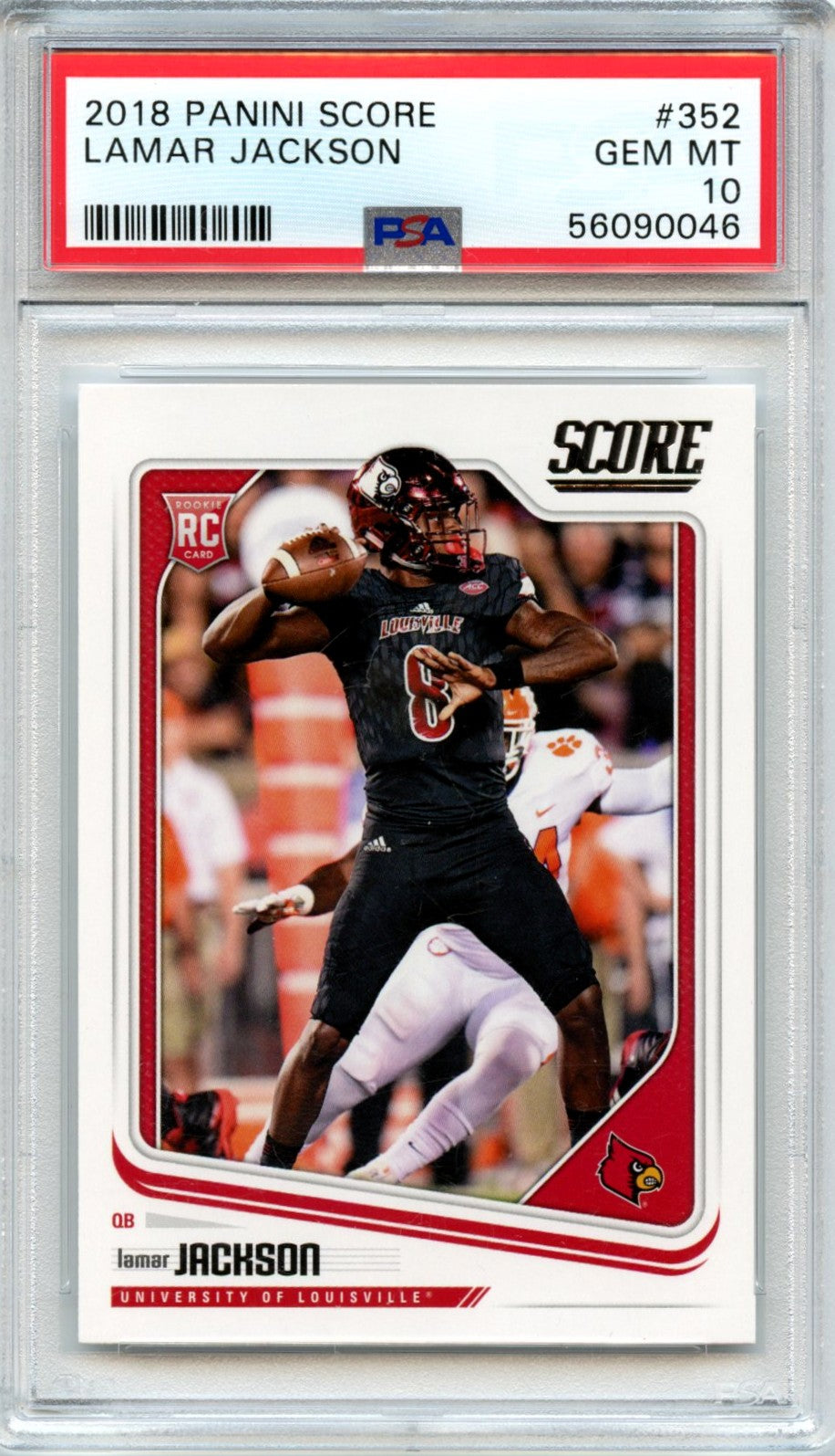 Lamar Jackson 2018 Panini Score Rookie #352 PSA 10