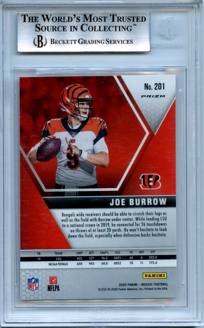 Joe Burrow 2020 Panini Mosaic Red Rookie #201 BGS 9-2