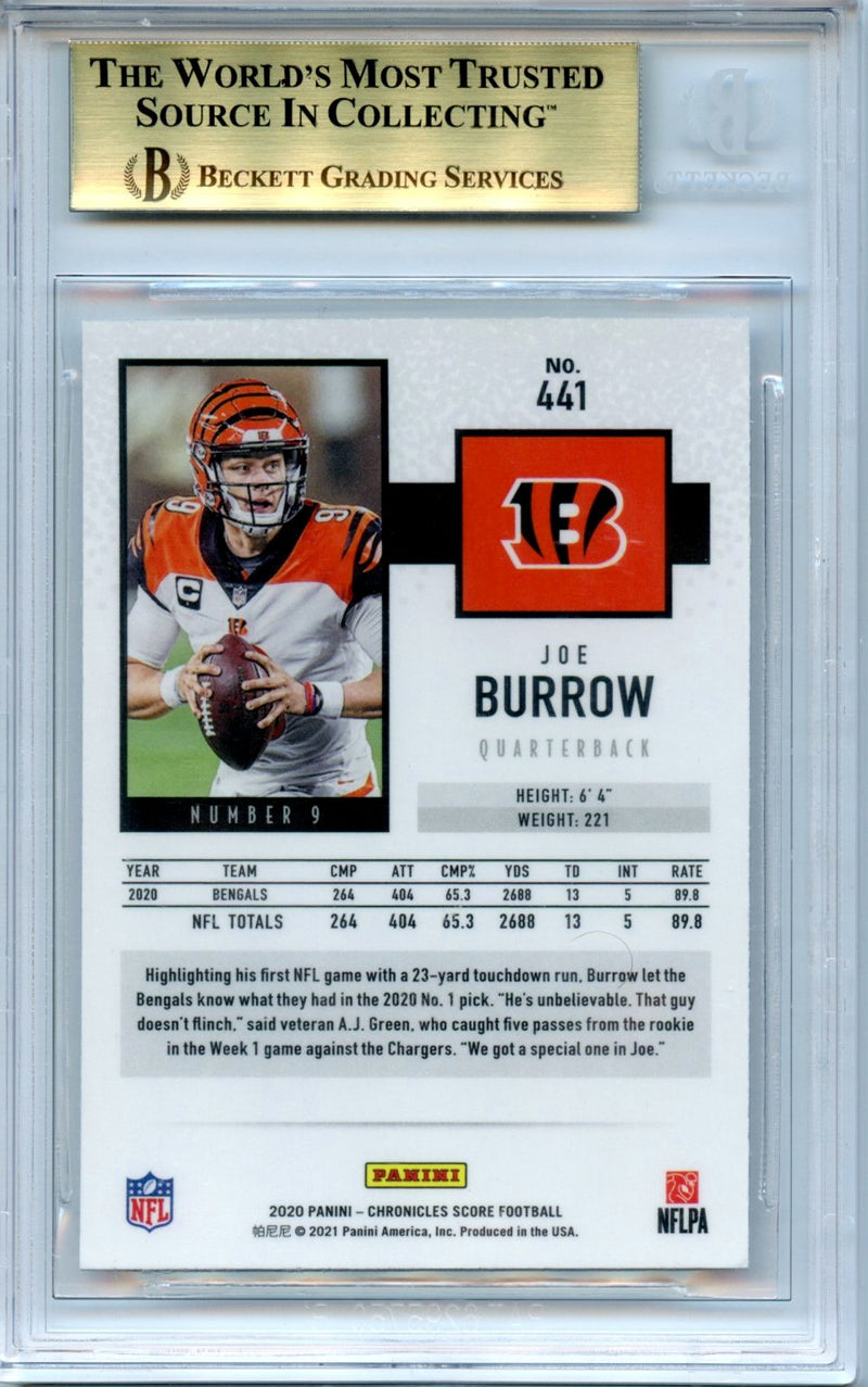 Joe Burrow 2020 Score Chronicles Rookie #441 BGS 9.5-2
