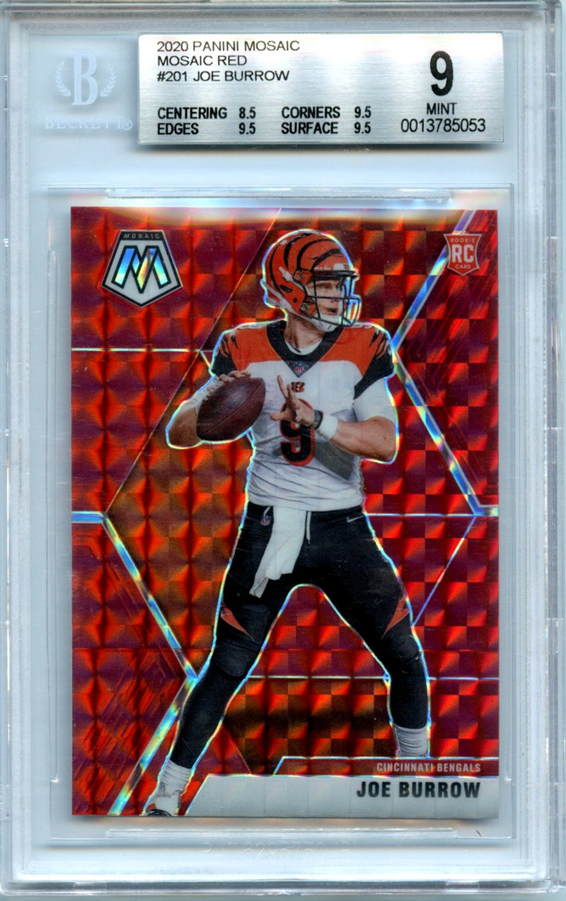 Joe Burrow 2020 Panini Mosaic Red Rookie #201 BGS 9-1