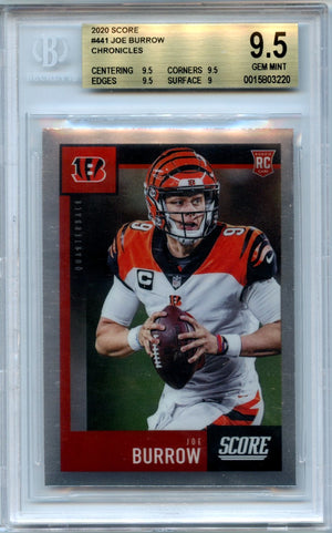 Joe Burrow 2020 Score Chronicles Rookie #441 BGS 9.5