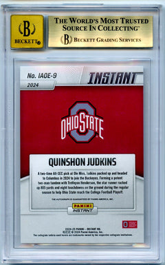 Quinshon Judkins 2024 Panini Instant NIL Open Edition Auto #AOE9 BGS 10 Auto 10-2