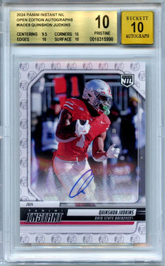 Quinshon Judkins 2024 Panini Instant NIL Open Edition Auto #AOE9 BGS 10 Auto 10-1