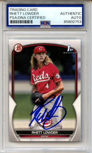 Rhett Lowder 2023 Bowman PSA DNA Authentic Auto