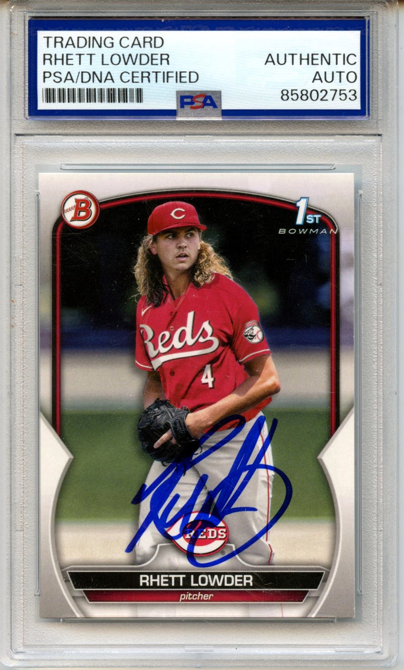 Rhett Lowder 2023 Bowman PSA DNA Authentic Auto-1