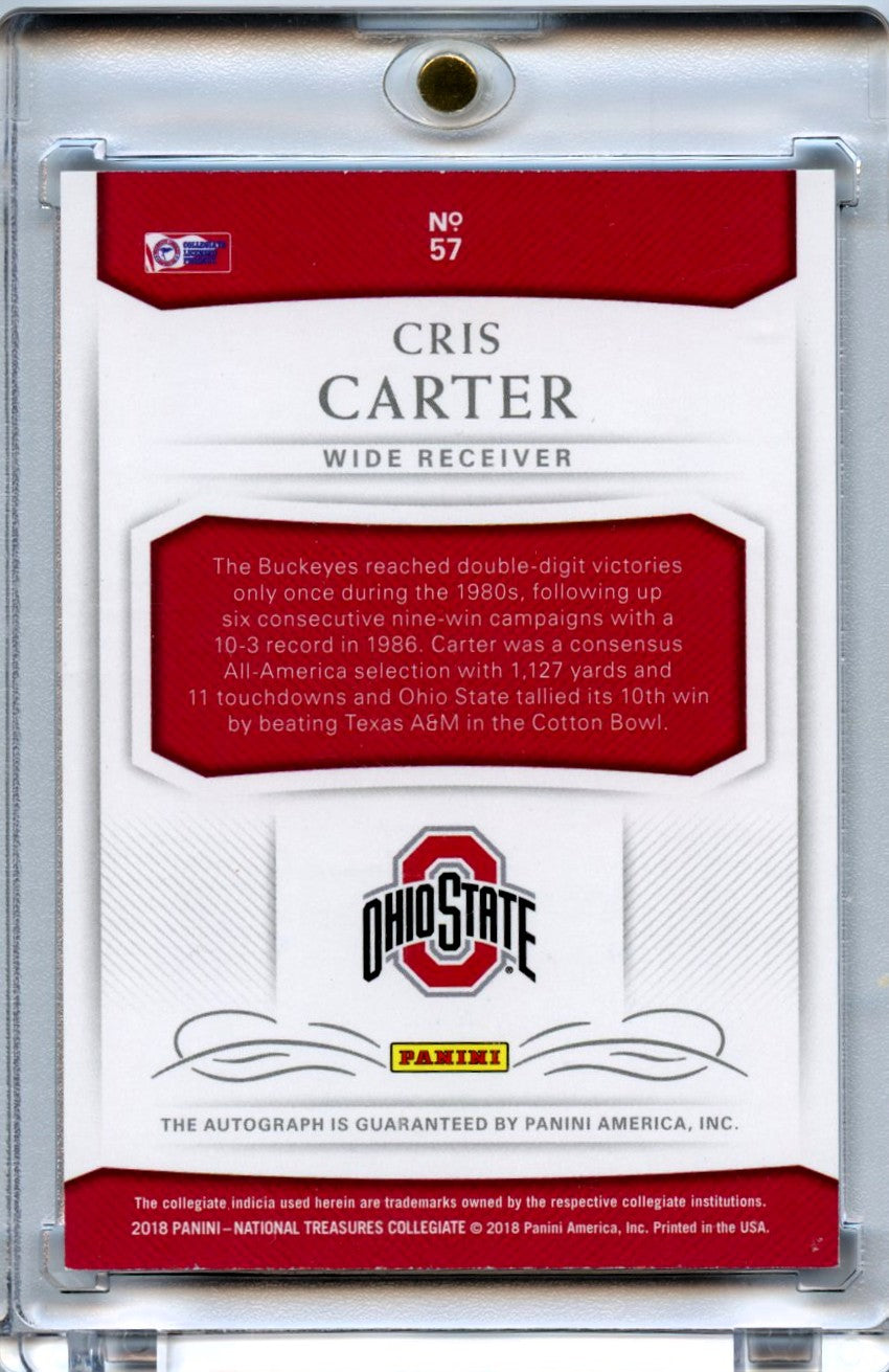 Chris Carter 2018 Panini National Treasures Collegiate Auto 3/10 #57