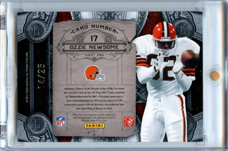 Ozzie Newsome 2011 Panini Crown Royale Living Legends Patch Auto 14/25 #17-2
