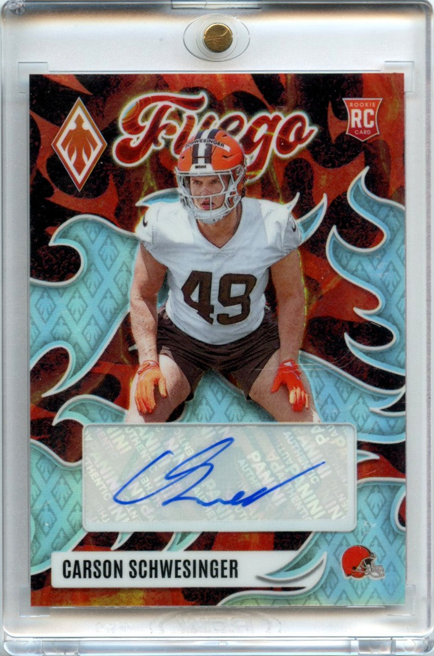 Carson Schwesinger 2025 Panini Phoenix Football Fuego Auto #FUS-CAS