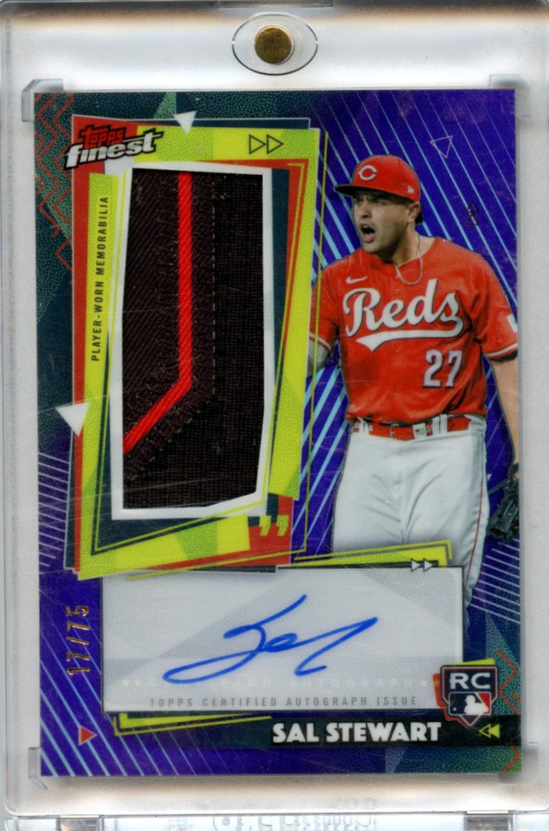 Sal Stewart 2026 Topps Finest Purple Rookie Relic Autograph 17/75 #RPA-SS-1