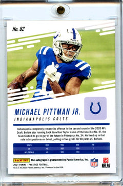 Michael Pittman Jr 2021 Panini Prestige Xtra Points Red Auto #82-2