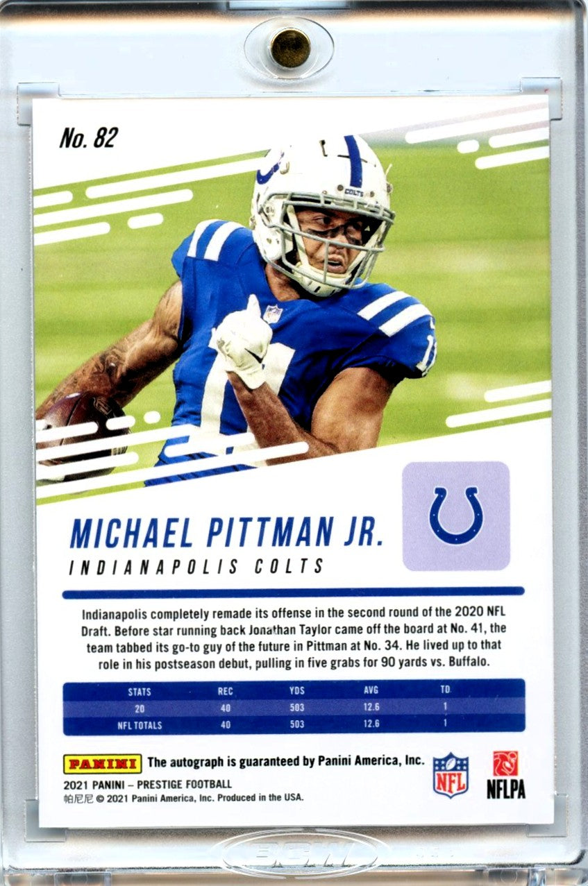 Michael Pittman Jr 2021 Panini Prestige Xtra Points Red Auto #82-2