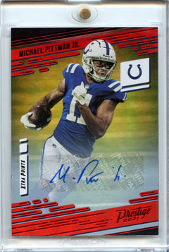 Michael Pittman Jr 2021 Panini Prestige Xtra Points Red Auto #82-1