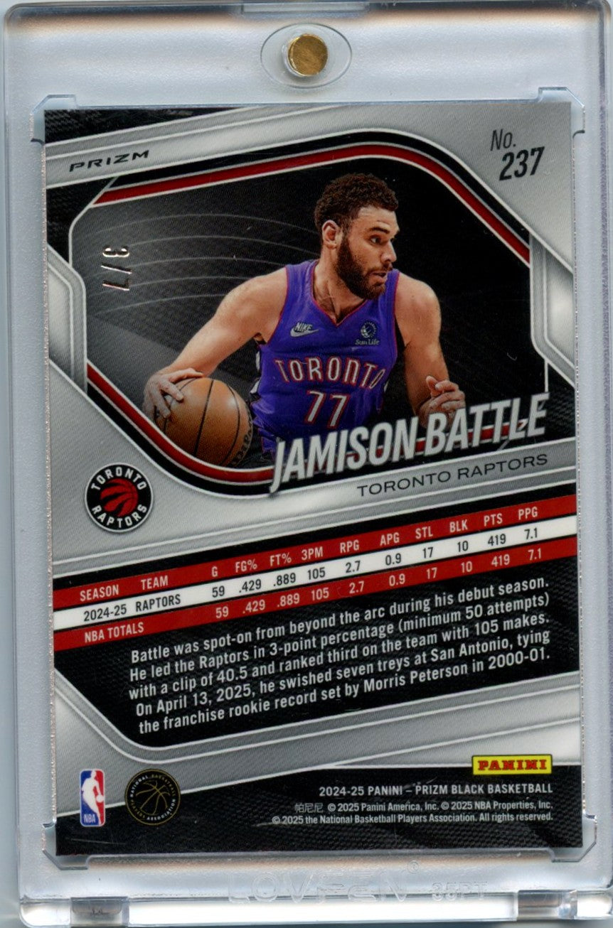 Jamison Battle 2024-25 Panini Prizm Black Green Shimmer FOTL 3/7 #237-2