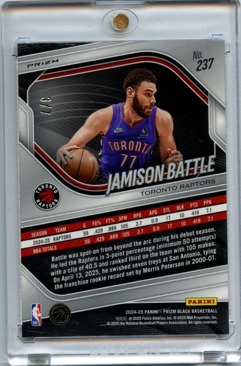 Jamison Battle 2024-25 Panini Prizm Black Green Shimmer FOTL 3/7 #237-2