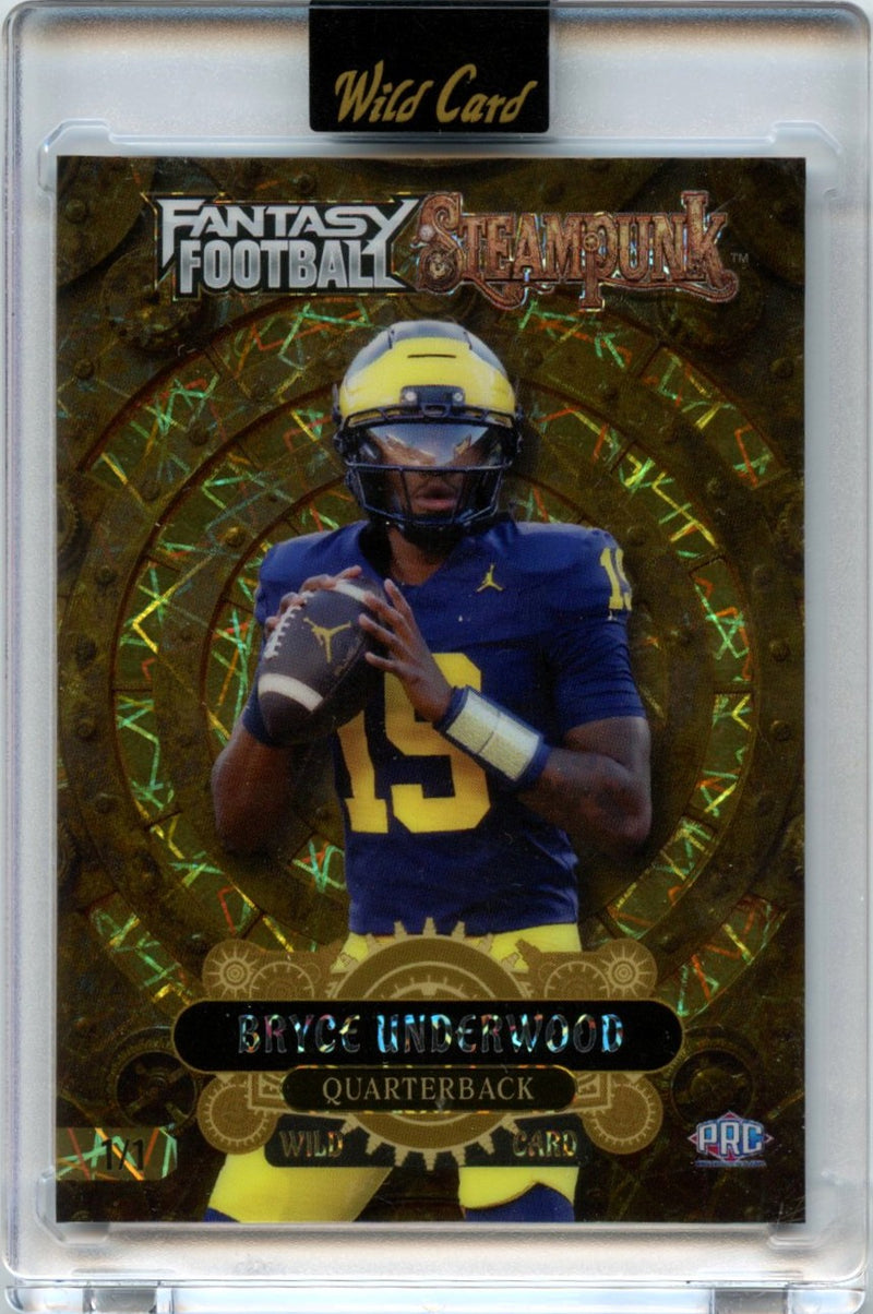Bryce Underwood 2026 Wild Card Fantasy Football Steampunk 1/1 #FSPGD01-BU-1