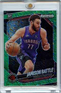 Jamison Battle 2024-25 Panini Prizm Black Green Shimmer FOTL 3/7 #237-1