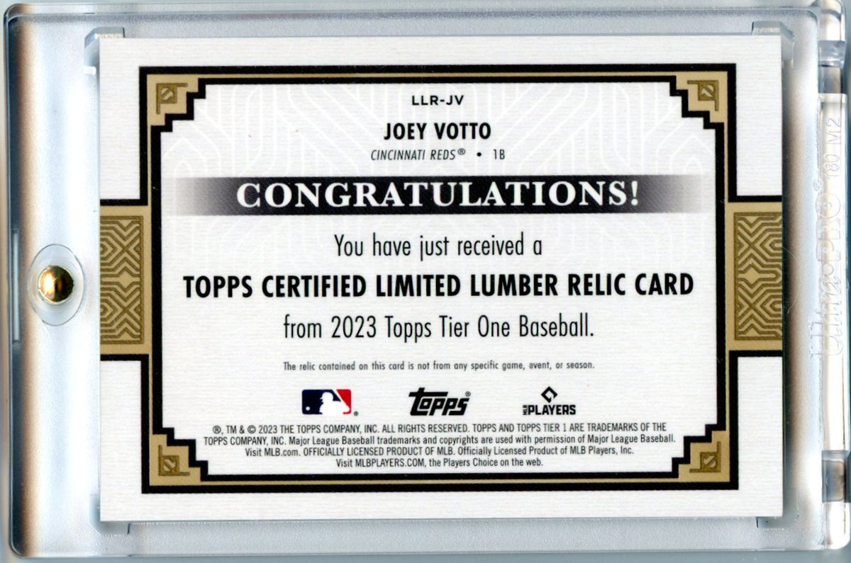Joey Votto 2023 Topps Tier One Certified Limited Lumber Relic 1/1 #LLR-JV-2