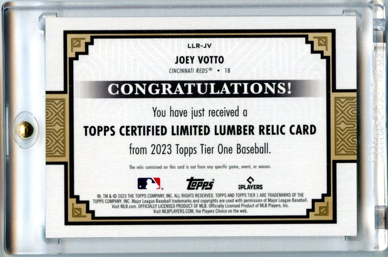 Joey Votto 2023 Topps Tier One Certified Limited Lumber Relic 1/1 #LLR-JV-2
