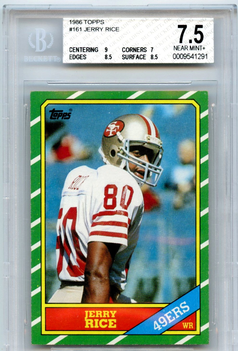 Jerry Rice 1986 Topps Rookie #161 BGS 7.5-1