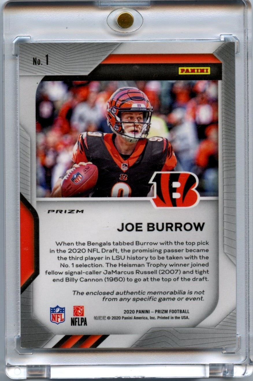 Joe Burrow 2020 Prizm Football Pink Premier Rookie Patch #1-2