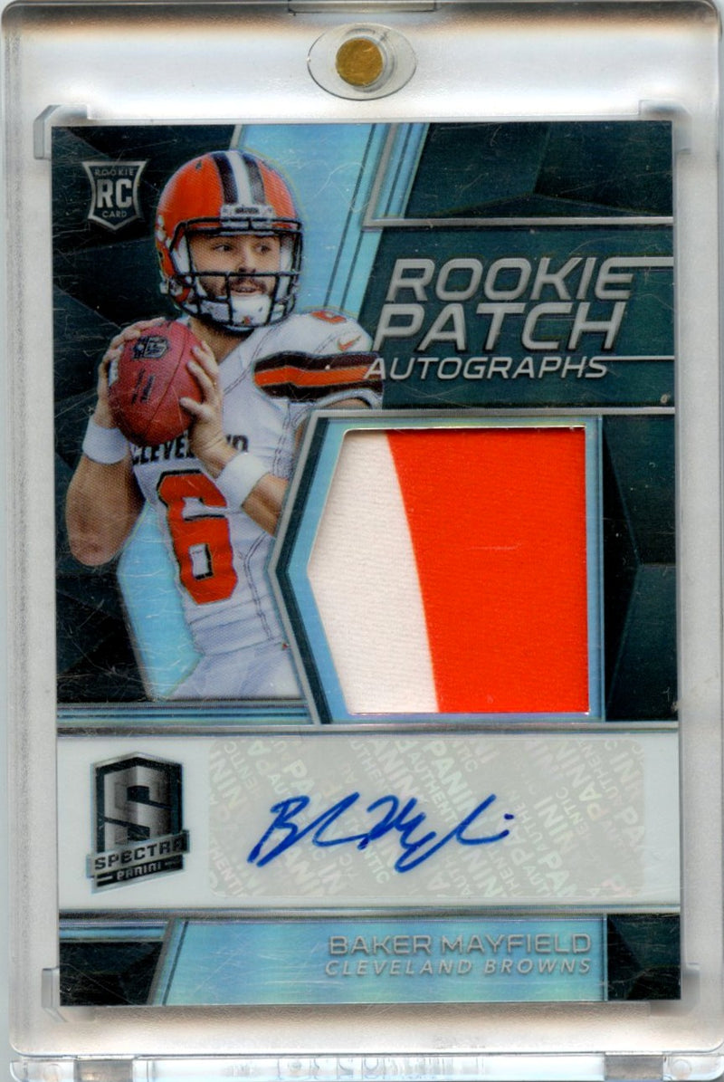 Baker Mayfield 2018 Spectra Rookie Patch Auto 86/99 #203-1