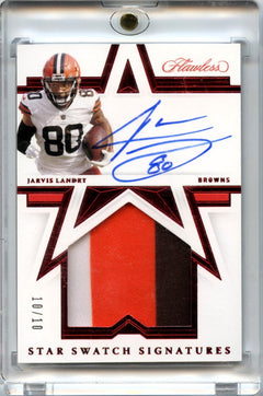Jarvis Landry 2021 Flawless Red Star Swatch Signatures Patch Auto 10/10 #STS-JLA-1