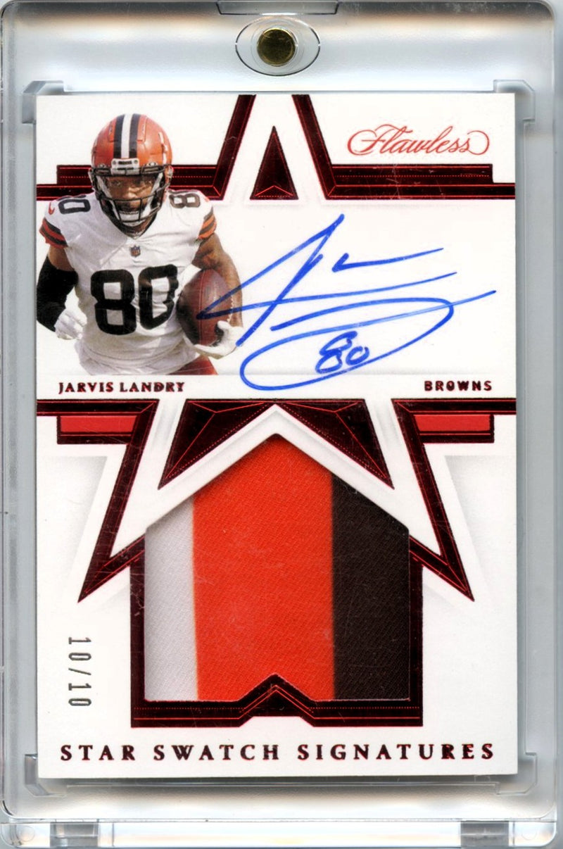 Jarvis Landry 2021 Flawless Red Star Swatch Signatures Patch Auto 10/10 #STS-JLA-1
