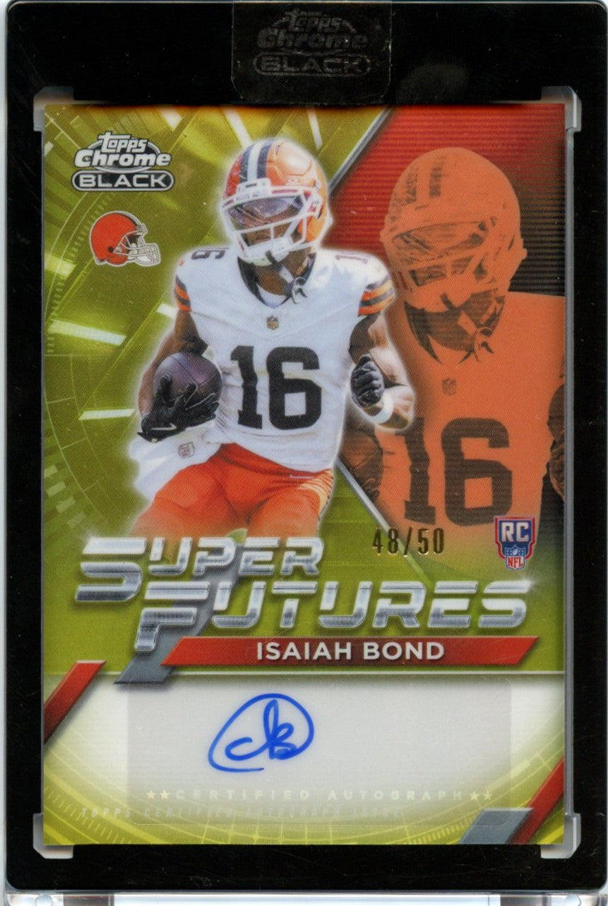 Isaiah Bond 2025 Topps Chrome Black Super Futures Gold Auto 48/50 #SFA-IB