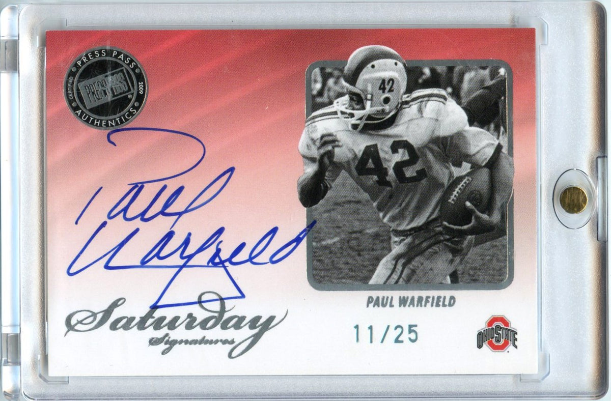 Paul Warfield 2009 Press Pass Authentics Saturday Signatures Auto 11/25 #SS-PW