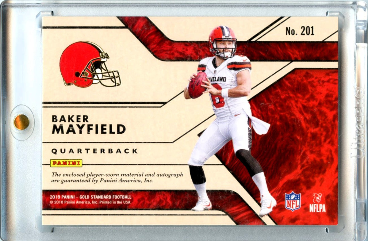 Baker Mayfield 2018 Panini Gold Standard Rookie Patch Auto 93/99 #201-2