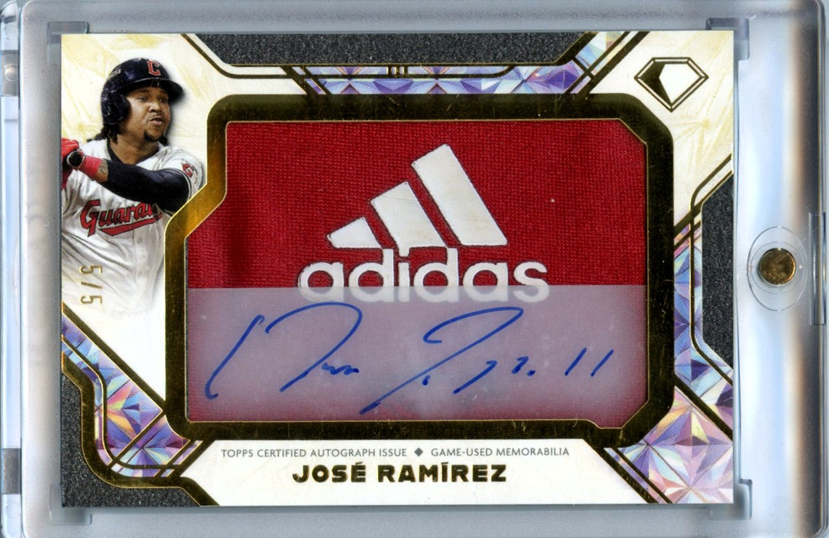 Jose Ramirez 2025 Diamond Icons Preeminent Pieces Relic Patch Auto 5/5 #PPRA-JR-1