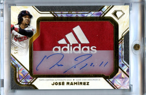 Jose Ramirez 2025 Diamond Icons Preeminent Pieces Relic Patch Auto 5/5 #PPRA-JR