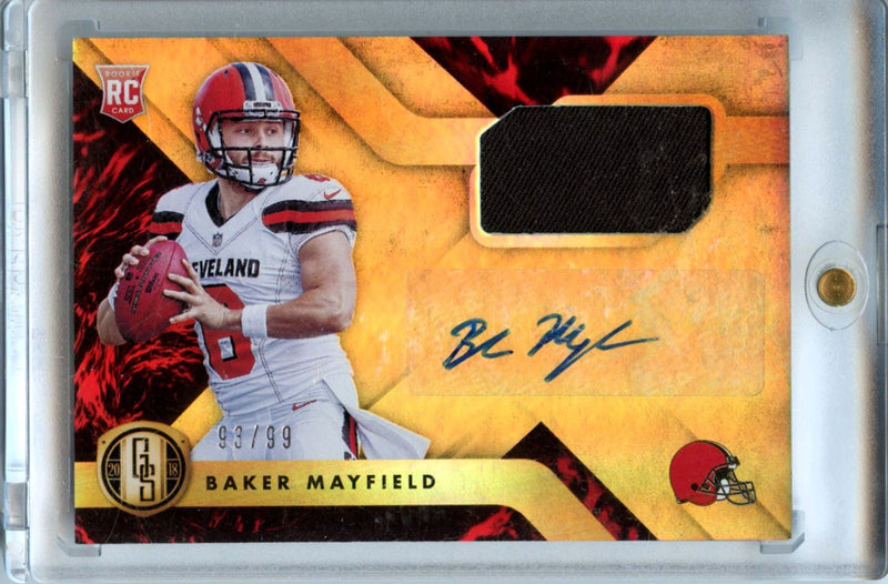 Baker Mayfield 2018 Panini Gold Standard Rookie Patch Auto 93/99 #201-1